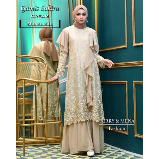 REALPICT GAMIS TULE MODERN//GAMIS SAKIRA/FASHION MUSLIM/GAMIS PESTA TERMURAH