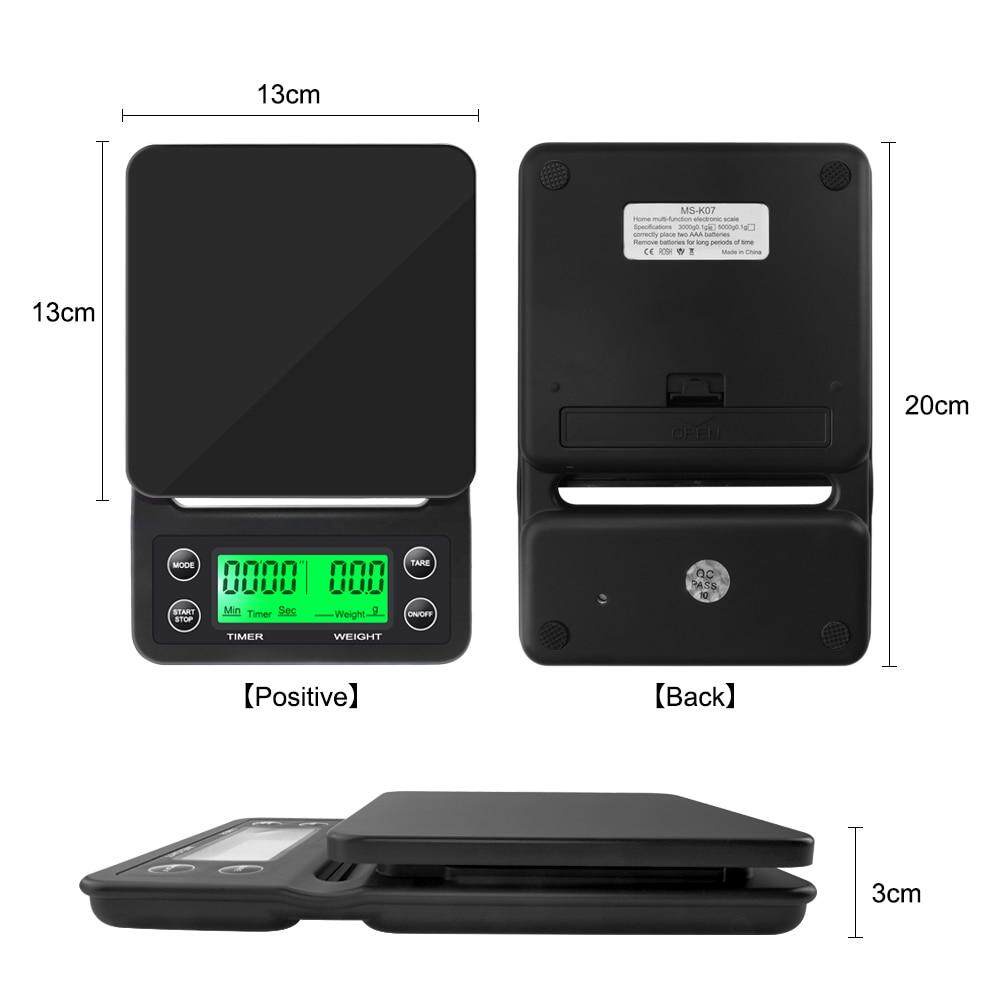 Mi.more Timbangan Kopi Dapur Digital 5kg/3kg  0.1g Timer Hitam