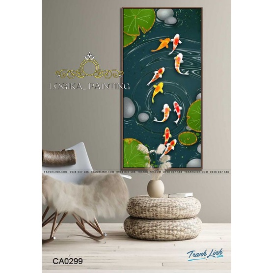 lukisan Dinding ikan koi