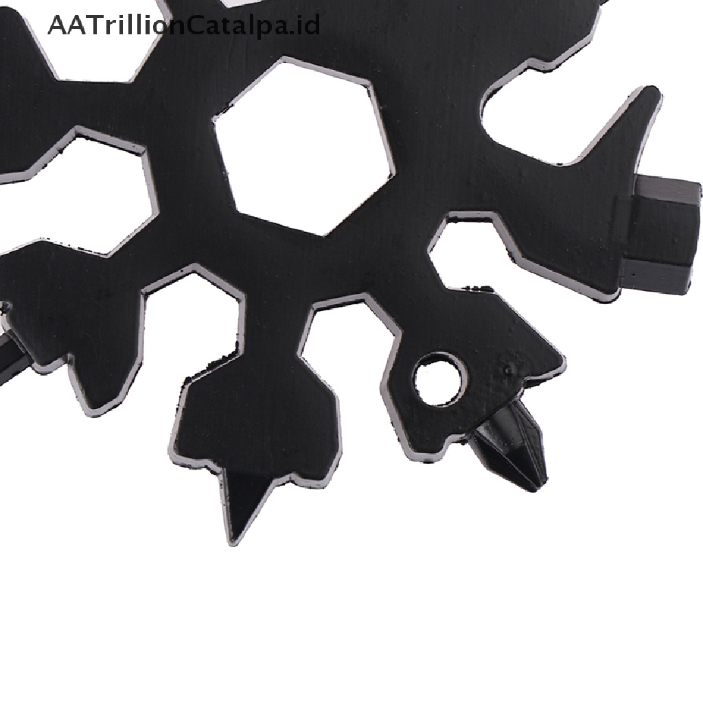 (AATrillionCatalpa) 18 In 1 Gantungan Kunci Bentuk Snowflake Bahan Stainless Steel