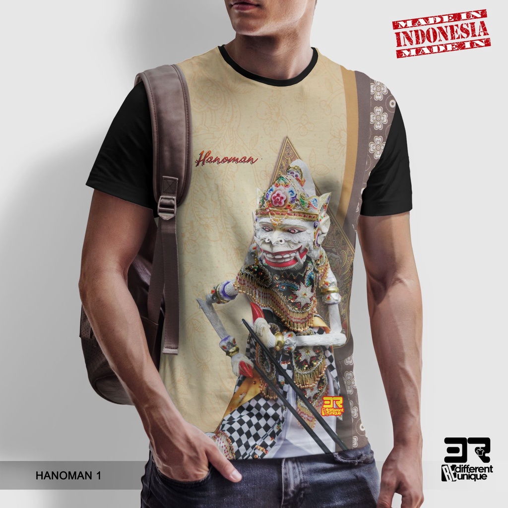 [ COD ] KAOS PRINTING GAMBAR WAYANG HANOMAN 1 - BAJU DISTRO ORIGINAL MOTIF ADAT BUDAYA SUKU INDONESI