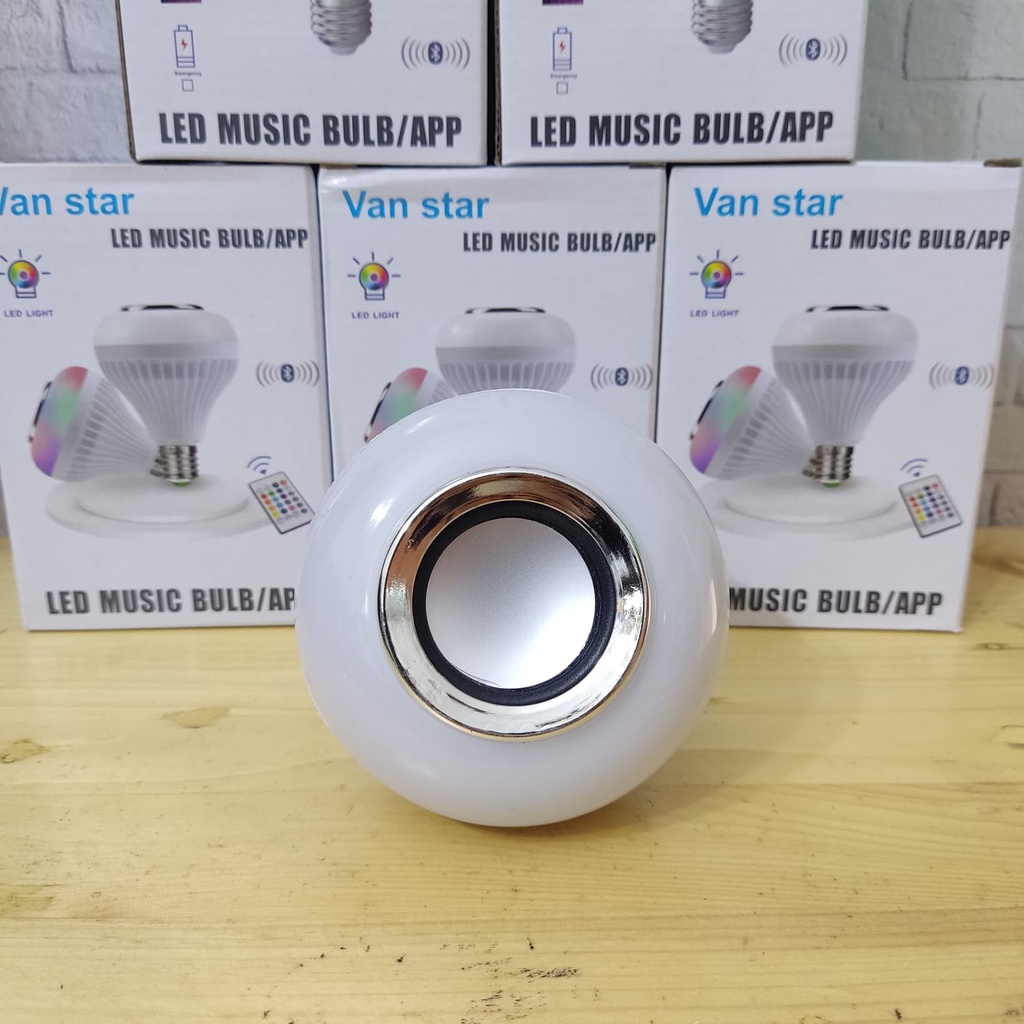 Promo!! Lampu Speaker Musik Bluetooth Van Star 12W - Lampu Bohlam Speaker Bluetooth 16 Warna