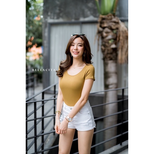 KAOS BELLACITA MODEL U CROP IMPORT BANGKOK (BJBLC672)