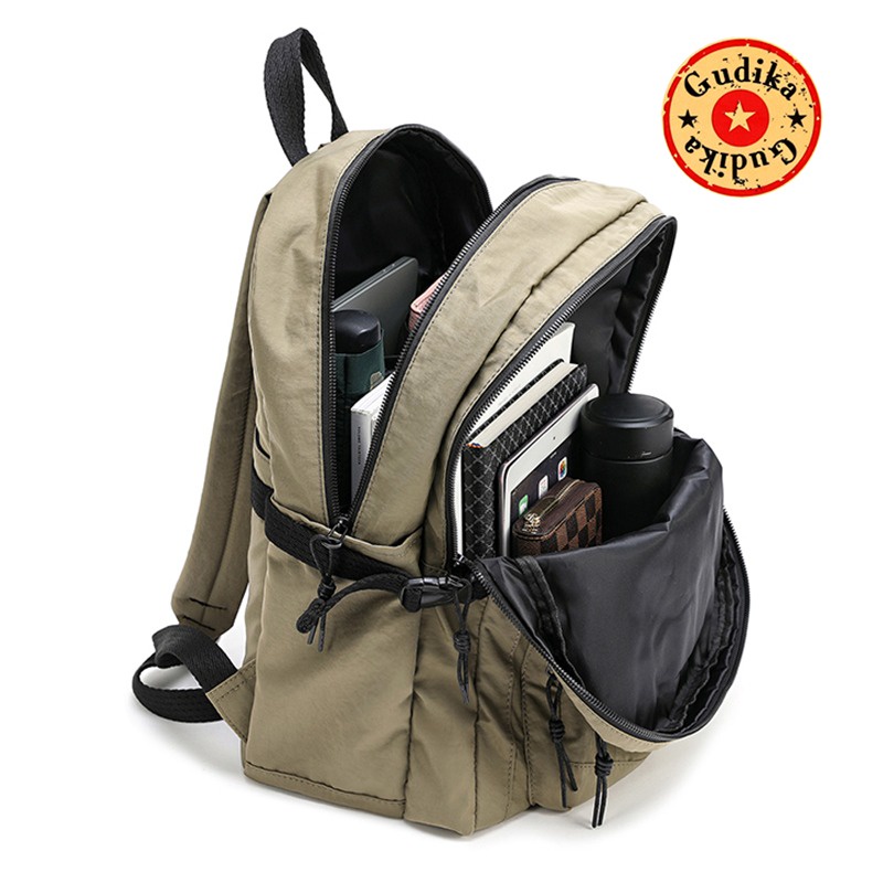 Ransel Gudika 66110 - Tas Ransel Trendy Wanita Pria Korea Multiguna Muat Laptop 14 inch Bahan Baru Nilon Kedap Air Import Original - Backpack Ootd Terbaru