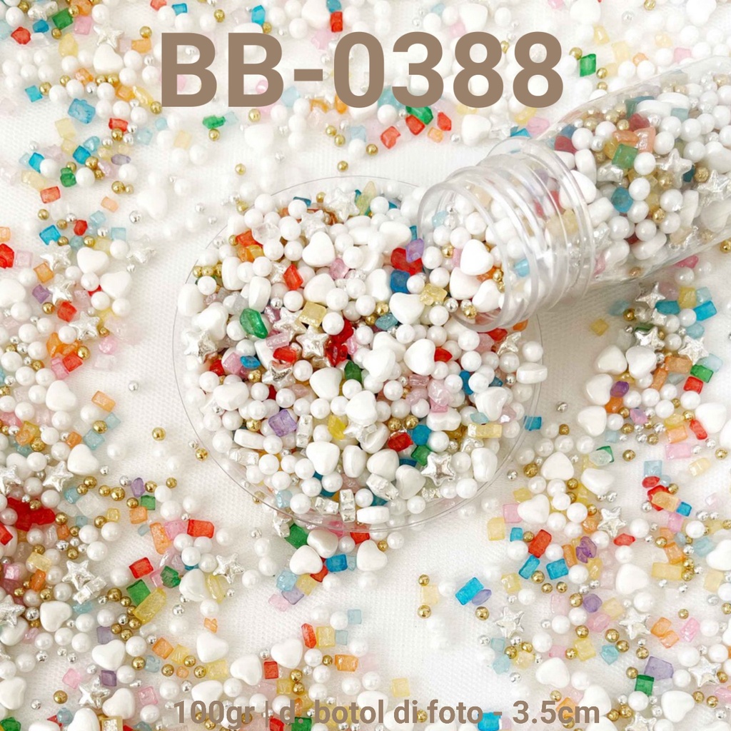 

BB-0388 Sprinkle sprinkle sprinkel 100gr putih batu permata bintang yamama baking grosir murah sprinkles cake dekorasi mutiara trimit decoration story sprinklestory sprinklesstory sprinkle story yamama baking