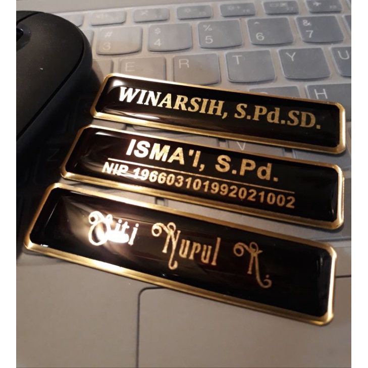 Nametag/nama dada magnet/name tag/nama dada/nametag magnet/nametag peniti resin-KUNINGAN