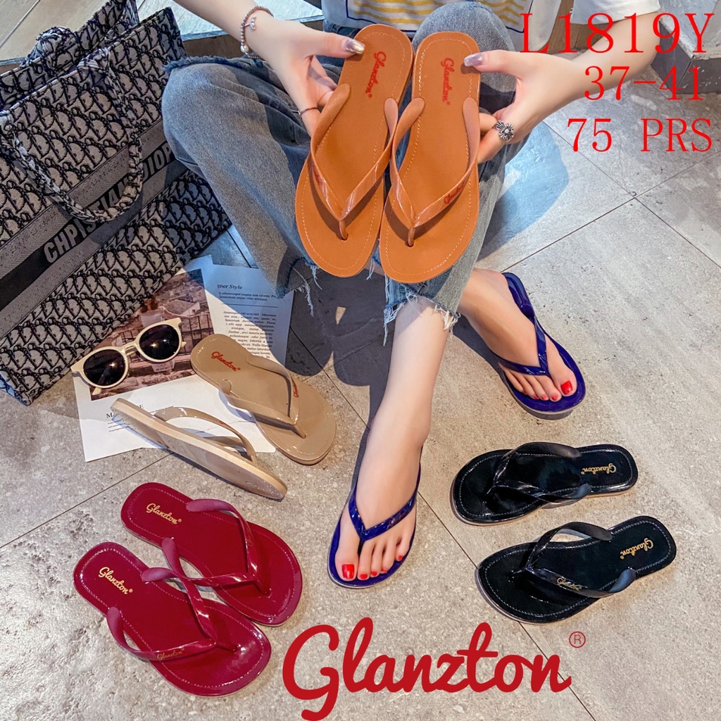 SANDAL GLANZTON L1819Y/sandal karet jepit/sandal jepit wanita/sandal termurah/sandal rumahan/size 37-41