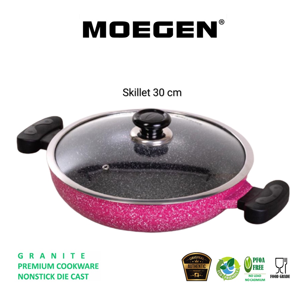 MOEGEN Germany Skillet 30cm Granite Series plus Steamer anti lengket