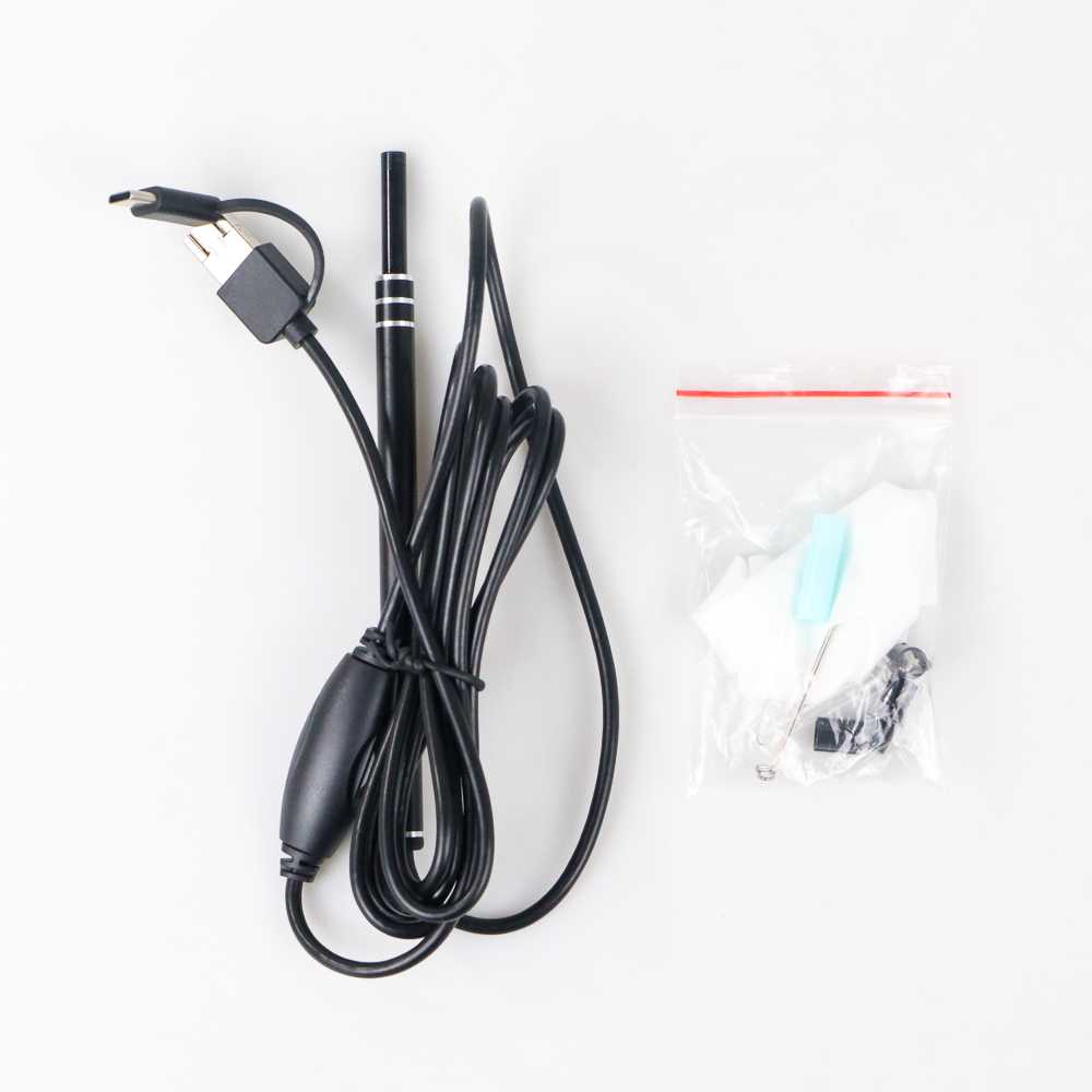 Alat Korek Kuping LED Kamera Pembersih Telinga Kamera Korekan Kuping Set Lampu Kamera mini Hp LED Jernih 3 in 1 Kamera Endoscope Endoscopy Endoscopi Android Tipe C Micro USB HD Visual Earpick 6LED TaffOmicron JC- 7MM