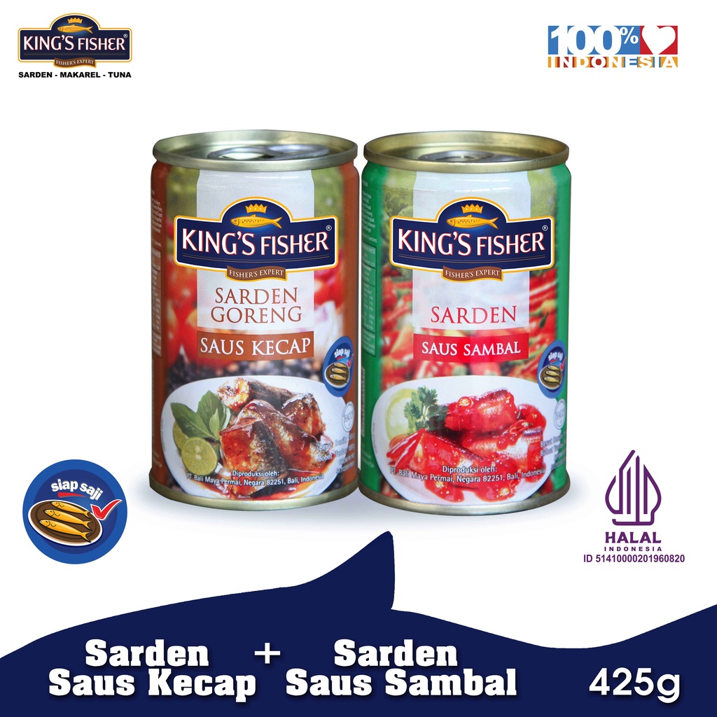 

Paket saus Kecap dan saus Sambal 425g Kingsfisher makanan kaleng