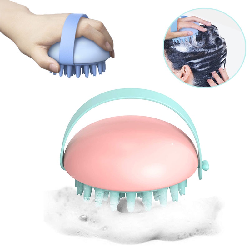 Silicone Head Body Scalp Massage Brush / Anti-Dandruff Hair Washing Comb Shampoo Shower Brush for Bathroom