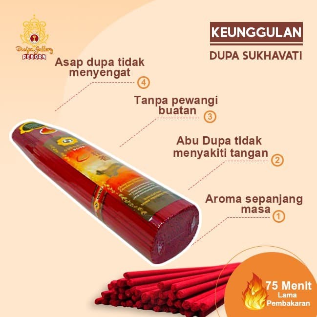 Dupa/Hio Wangi Harum Sukhavati Cendana China 39 cm 2 kg Merah (1.4 mm)