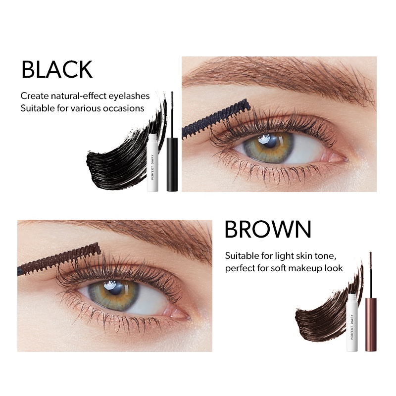 Perfect Diary - Mascara Long-lasting Eye Makeup Bagus Maskara Black/Brown