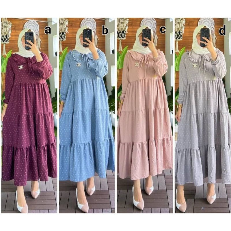 MIDI DRESS CRINKLE RUBI MIDI RUBIAH DRESS MIDI RUBY