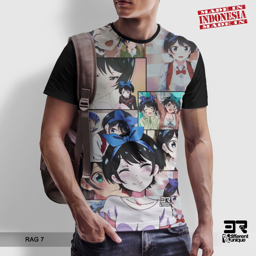 [ COD ] KAOS PRINTING GAMBAR ANIME RENT RAG 7 RUKA SARASHINA - BAJU DISTRO ORIGINAL MOTIF Kanojo, Ok