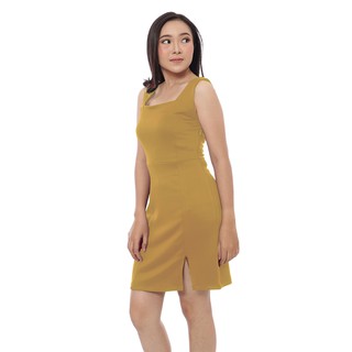 khaki sheath dress