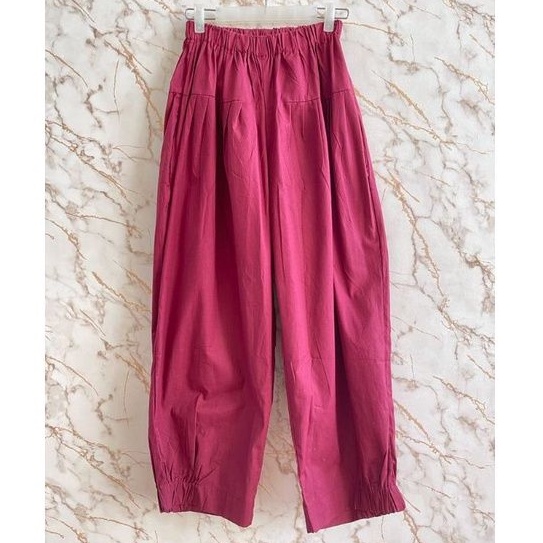 Kulot Katun Wanita Palazzo Karet Pinggang