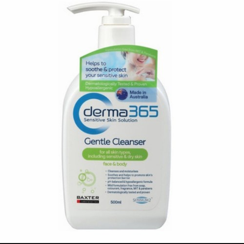 DERMA 365 GENTLE CLEANSER FACE & BODY 500 ML ORIGINAL Sudah BPOM