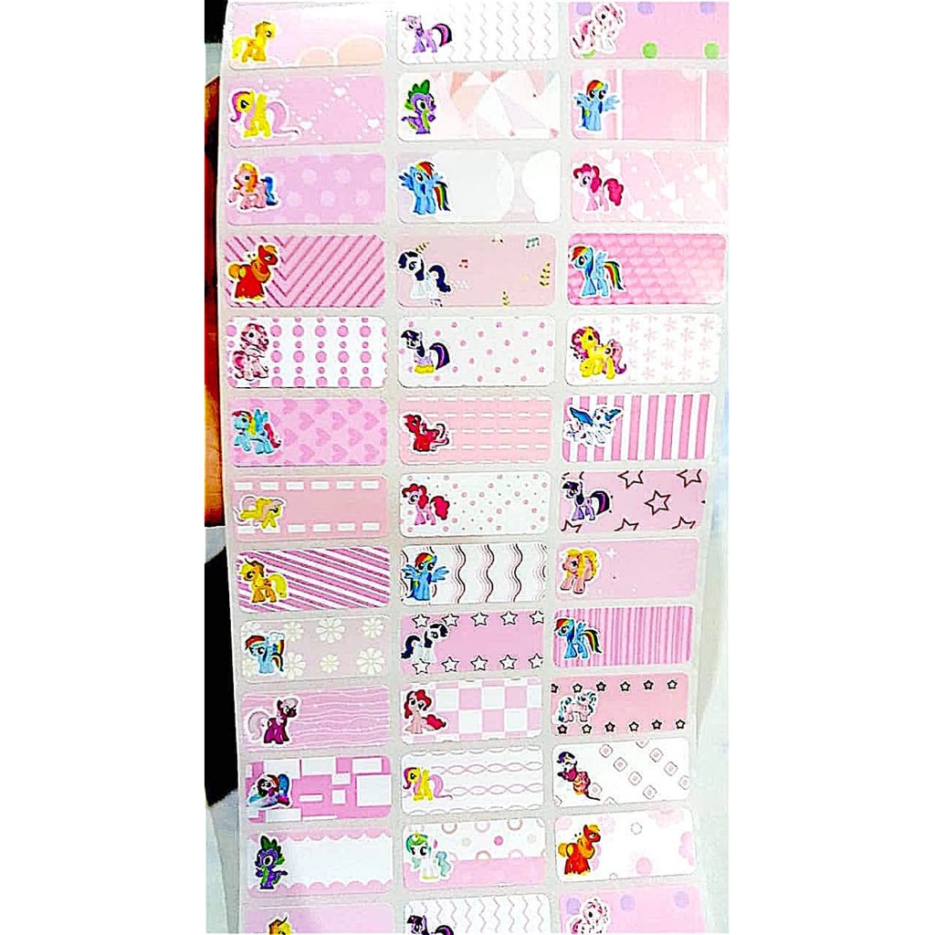 

label nama waterproof / stiker anti air Motif Pinky Pony