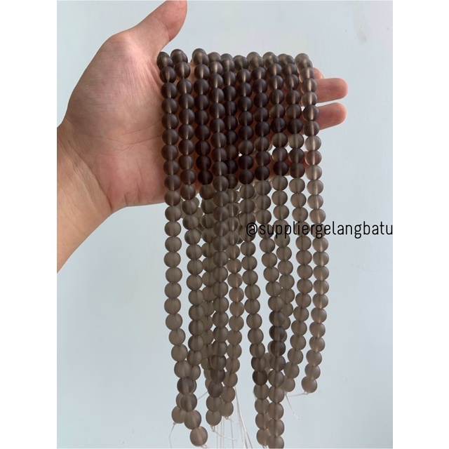 natural smoky quartz DOFF 10mm batu kristal kuarsa terapi kesehatan