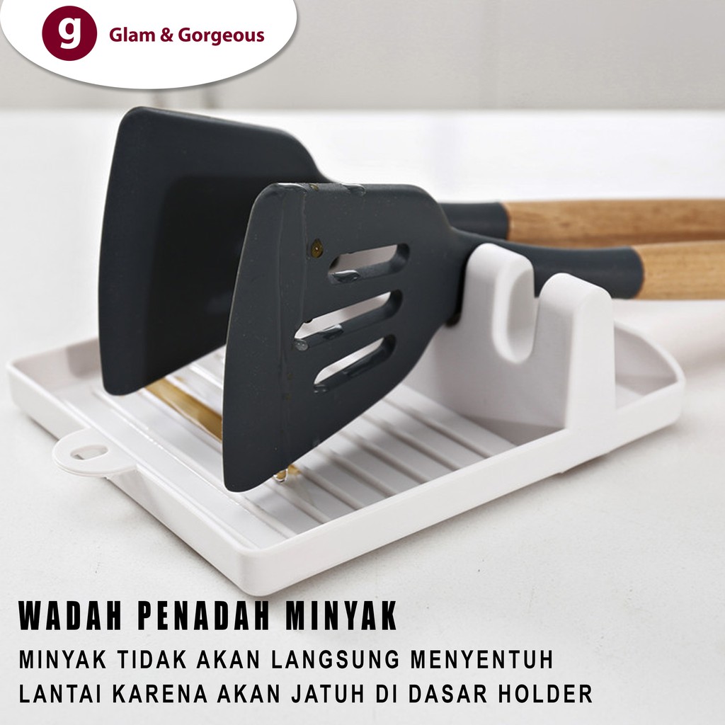 Tatakan Holder Centong Spatula Tutup Panci Minimalis Serbaguna KU010