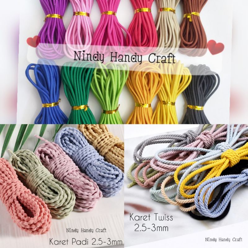 5meter Tali Karet 2mm - 3mm - Karet Elastis - Tali Elastis 2.5mm - Tali Karet Twiss - Tali Karet Pad