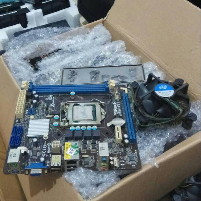 Paket mobo H61 socket 1155 plus processor i3 plus fan MURAH - motherboard mainboard H61