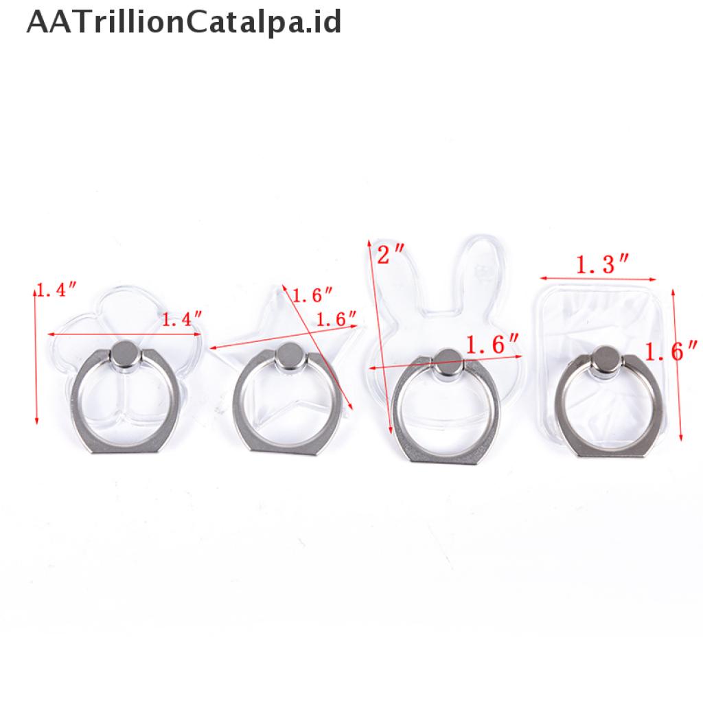 (AATrillionCatalpa) Ring Stand Holder Hp Universal Transparan Bisa Berputar 360 °