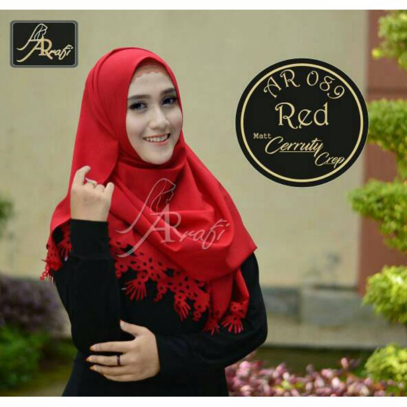jilbab hijab Arrafi AR 089 kerudung krudung pasmina laser hijap jilbap kudung scarf terbaru cod jaka