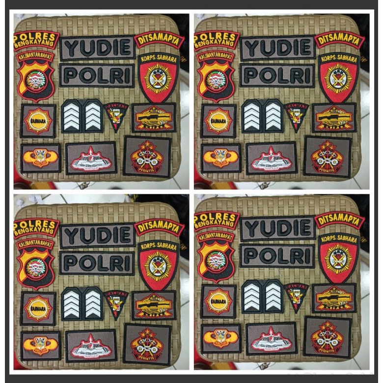 BORDIR ATRIBUT POLISI TIMBUL SATU SET