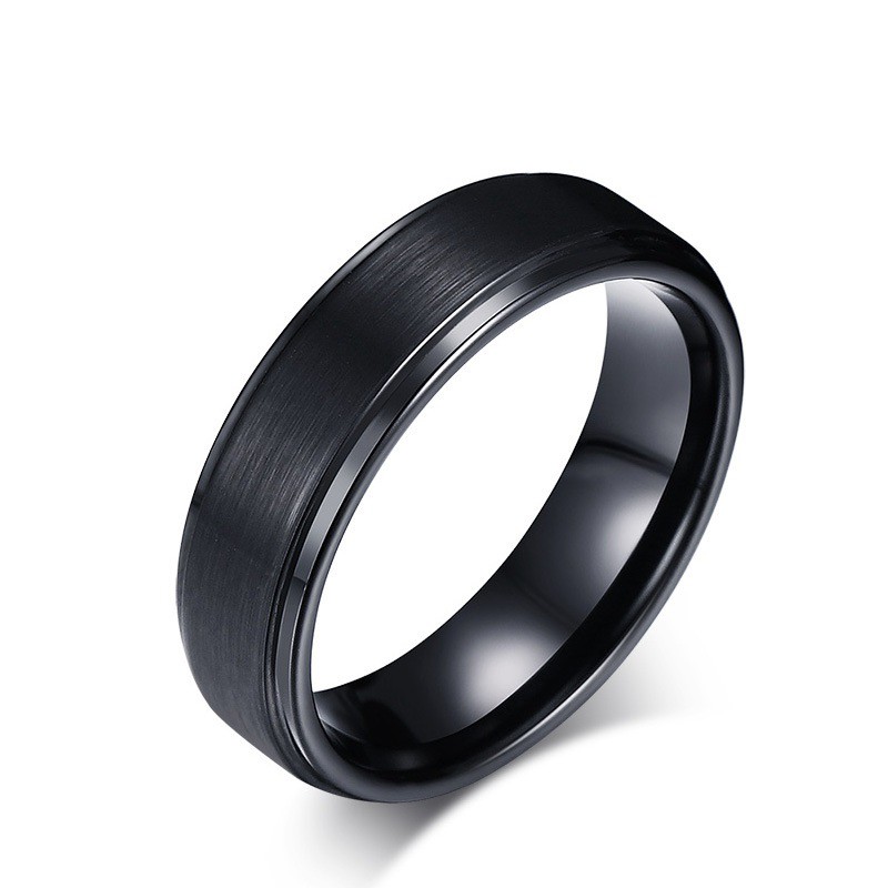 Cincin Single Pria Cowok Tungsten Carbid Cp004 Kualitas bagus Cocok Hadiah