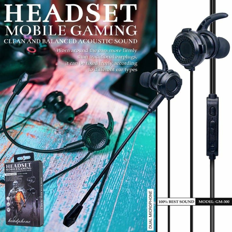 HF HEADSET/EARPHONE GAMING KING GAME GM-300 + MICROPHONE 100% BEST SOUND