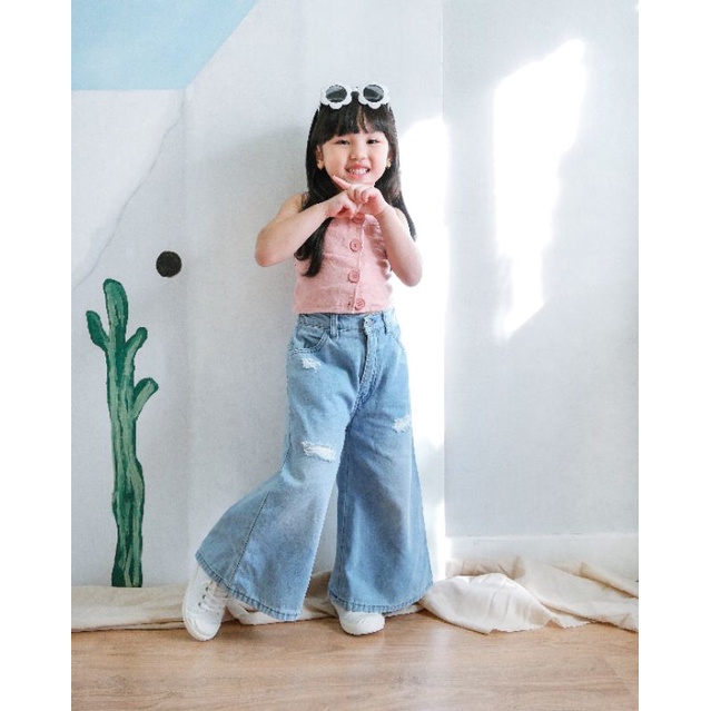 MAGNUM JEANS CULOTTE | Kulot Jeans Anak | Celana Jeans Anak Unisex | Cullote Ripped Anak