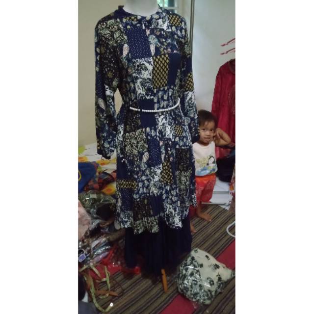 Dress plisket+rok plisket import