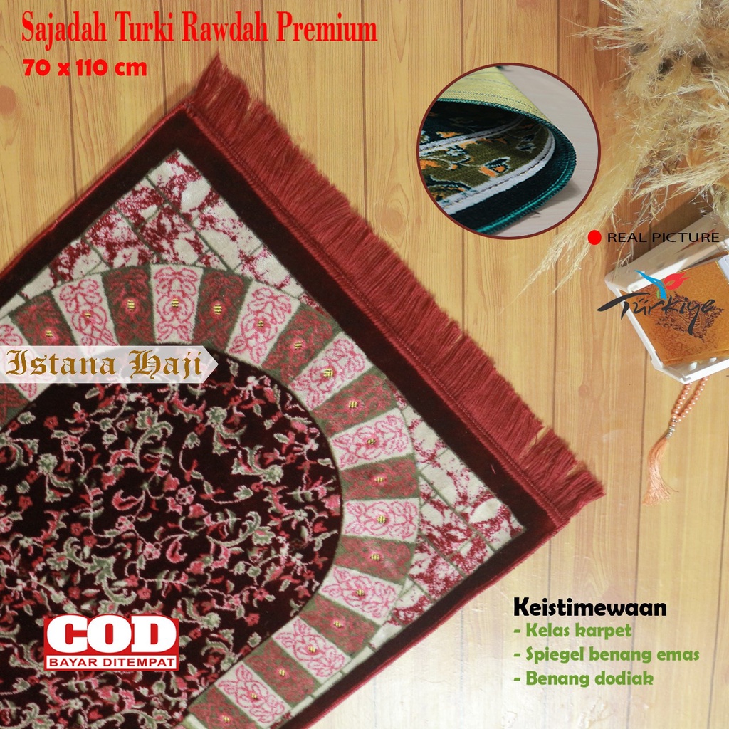 Sajadah Premium Tebal Sejadah Turki Motif Rawdah