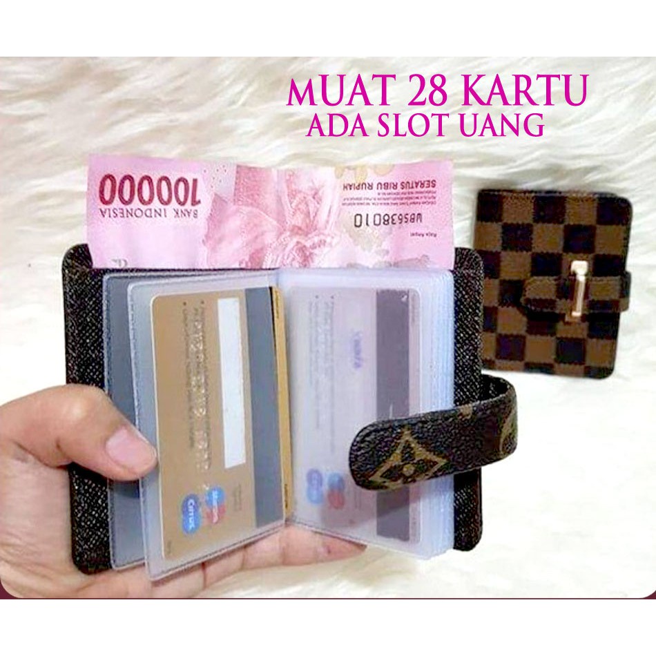 ( GS ) DOMPET KARTU / CARD HOLDER  MOTIF BUNGA DAN KOTAK-KOTAK LUCU