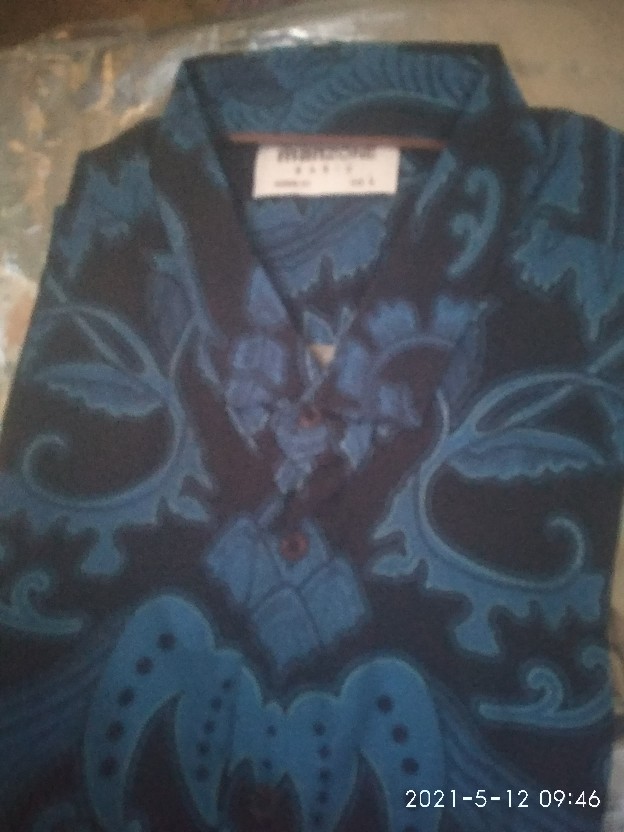 Manzone Kemeja Batik Pria Lengan Pendek Slim Fit Birawa 2-best Buy-blue