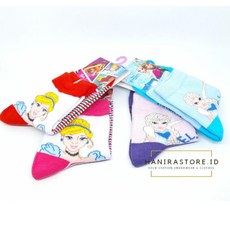 Disney Kaos kaki Anak Perempuan - Princess - Frozen - Ukuran 17 - 20 - Umur 5 - 8 TH