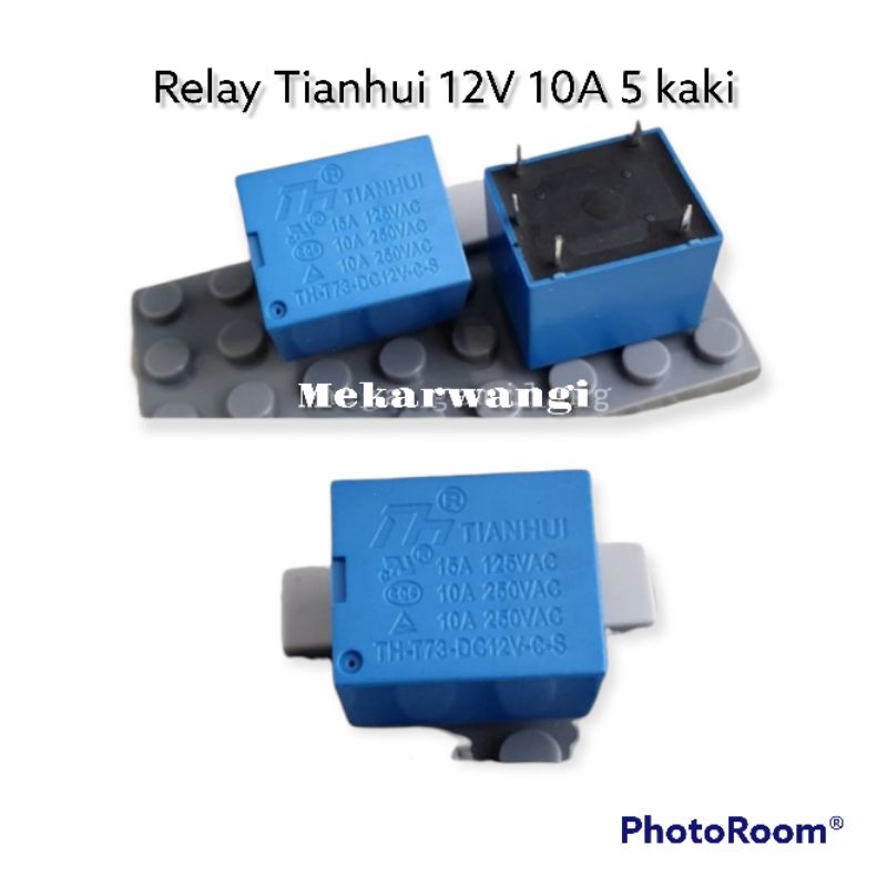 relay Tianhui 12V 5 kaki 10A/relay 12V 5pin 10A Tianhui