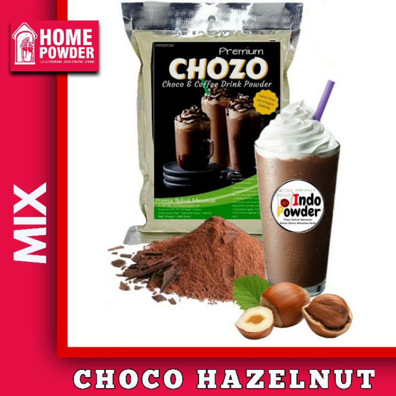 

Bubuk Minuman Coklat Chozo Choco Hazelnut 1kg Minuman Es kekinian cafe Resto kedai franchise minuman serba 5000