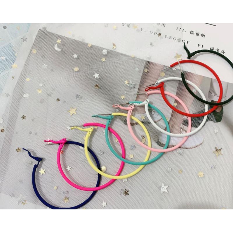 LRC Anting Hoops Fashion Round Shape Decorated EHoop