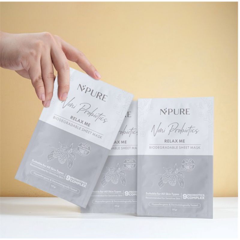 NPURE NONI PROBIOTICS RELAX ME BIODEGRADABLE SHEET MASK