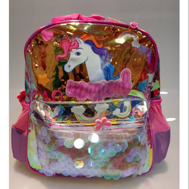 NEW TAS  RANSEL SEKOLAH ANAK TK SD BACKPACK HOLOGRAM  