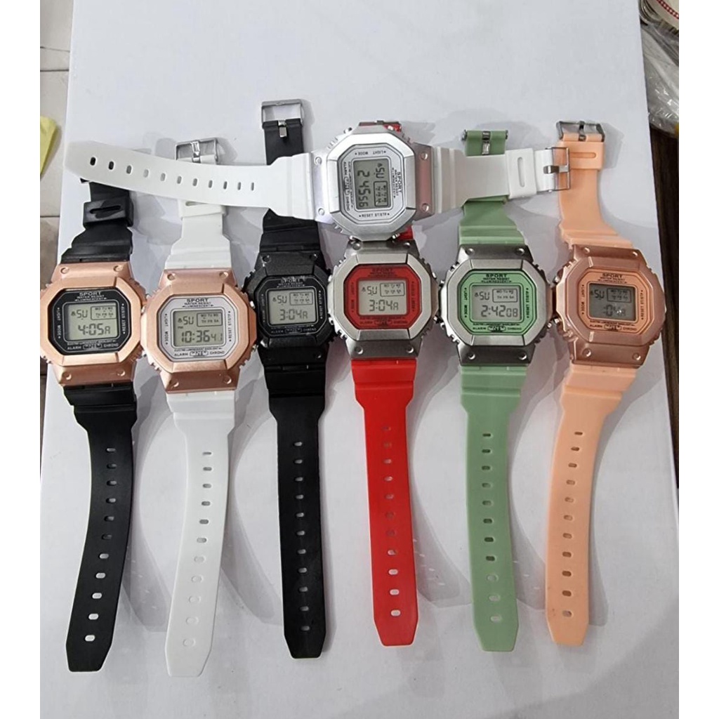 Jam tangan anak / jam wanita murah model kotak sport watch