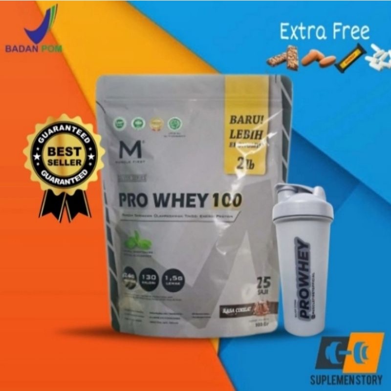 M1 MUSCLE FIRST PRO WHEY 100 2 LBS SILVER SERIES BPOM ORIGINAL SUSU PROTEIN GYM FITNESS PEMBESAR OTO