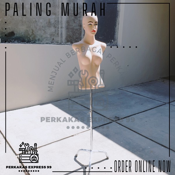 Manekin Torso / Patung Display Wanita Dewasa BOTAK Anti Peyot