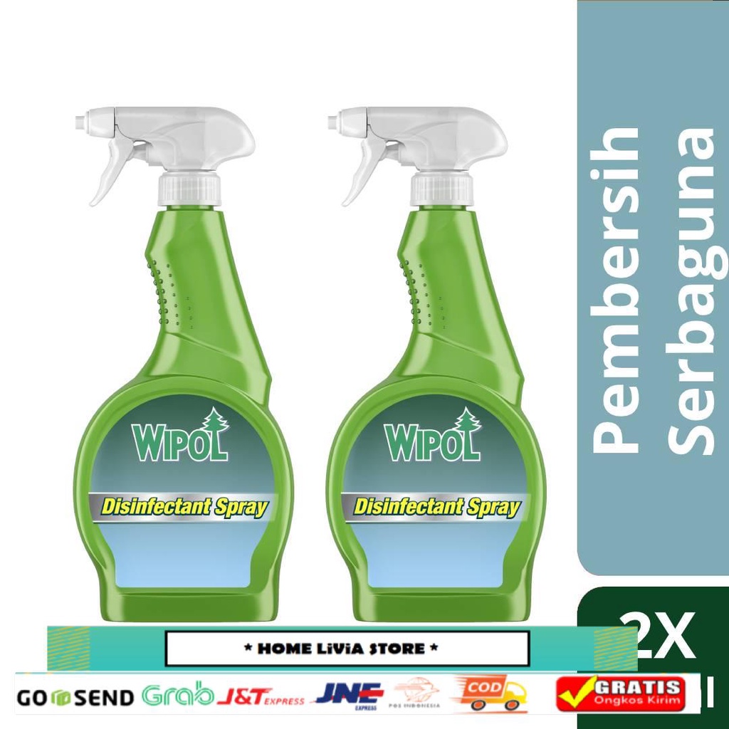 Wipol Spray Disinfektan Pembersih Serbaguna Power Clean Twinpack 2 x 500 mL