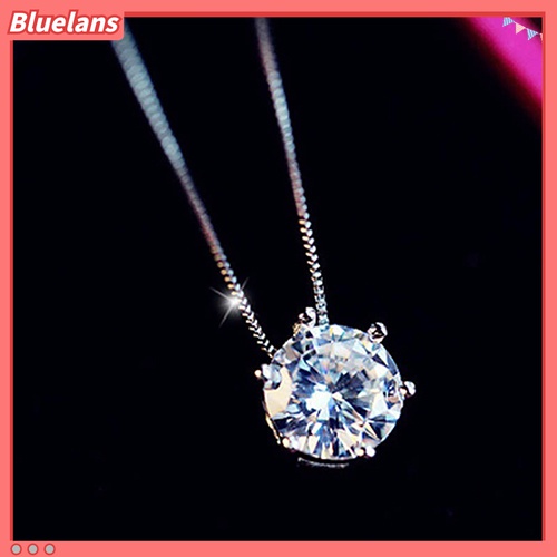 Kalung Rantai Klavikula Pendek Bahan 925 Sterling Silver Aksen Berlian Imitasi Untuk Wanita