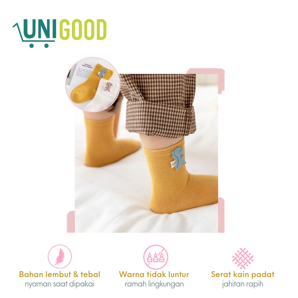 UNIGOOD - Kaos Kaki Bayi Premium Polos Motif Lucu Cotton Kids Socks Bahan Tebal