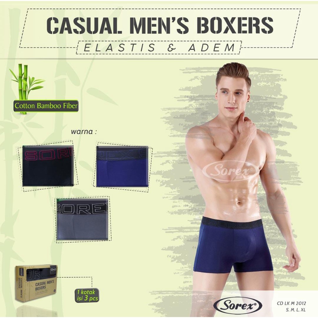 SOREX Celana Dalam Boxer Pria Orisinil (per Box) / Cd Boxer Pria Sorex (1 box)